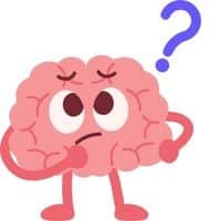 Hjärna och ett frågetecken